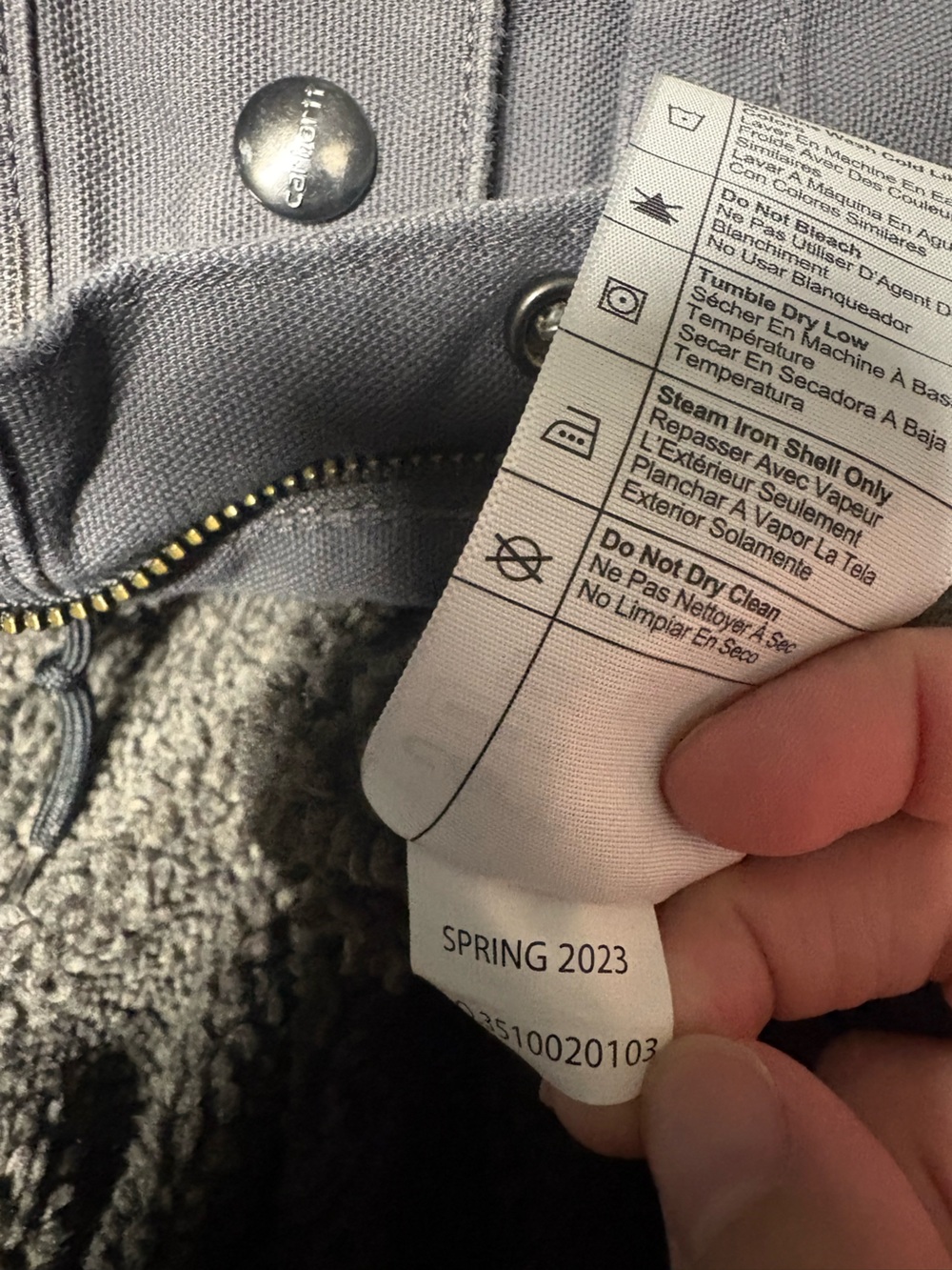 Carhartt coat Washed Duck Bartlett Jacket Sherpa lined men’s size xl gray - Picture 6 of 7
